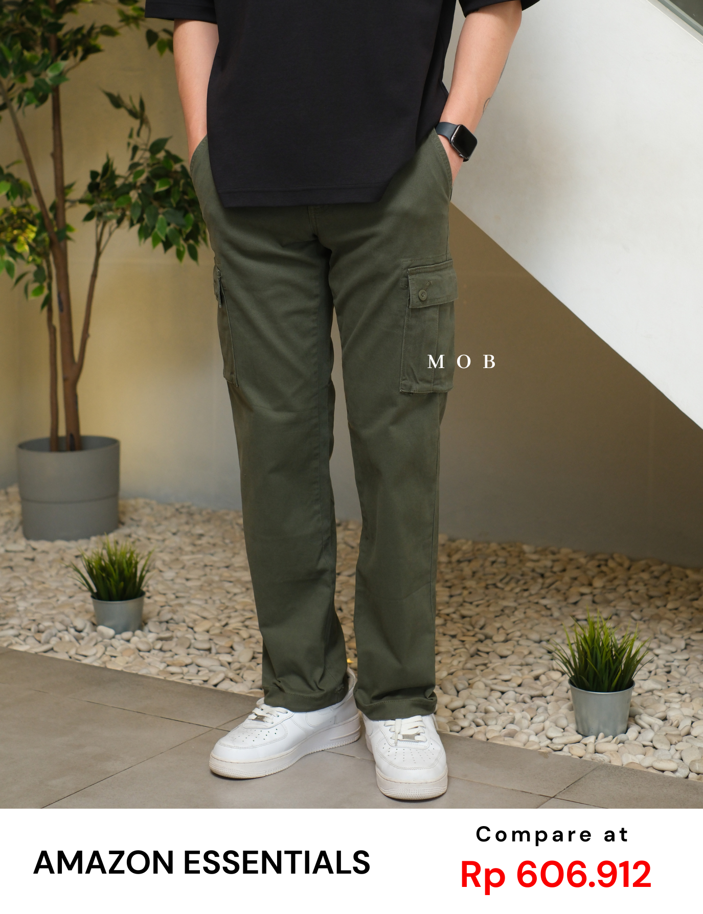 AZEPT05003 Straight Fit Cargo Pants Olive