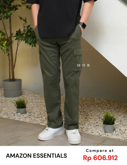 AZEPT05003 Straight Fit Cargo Pants Olive