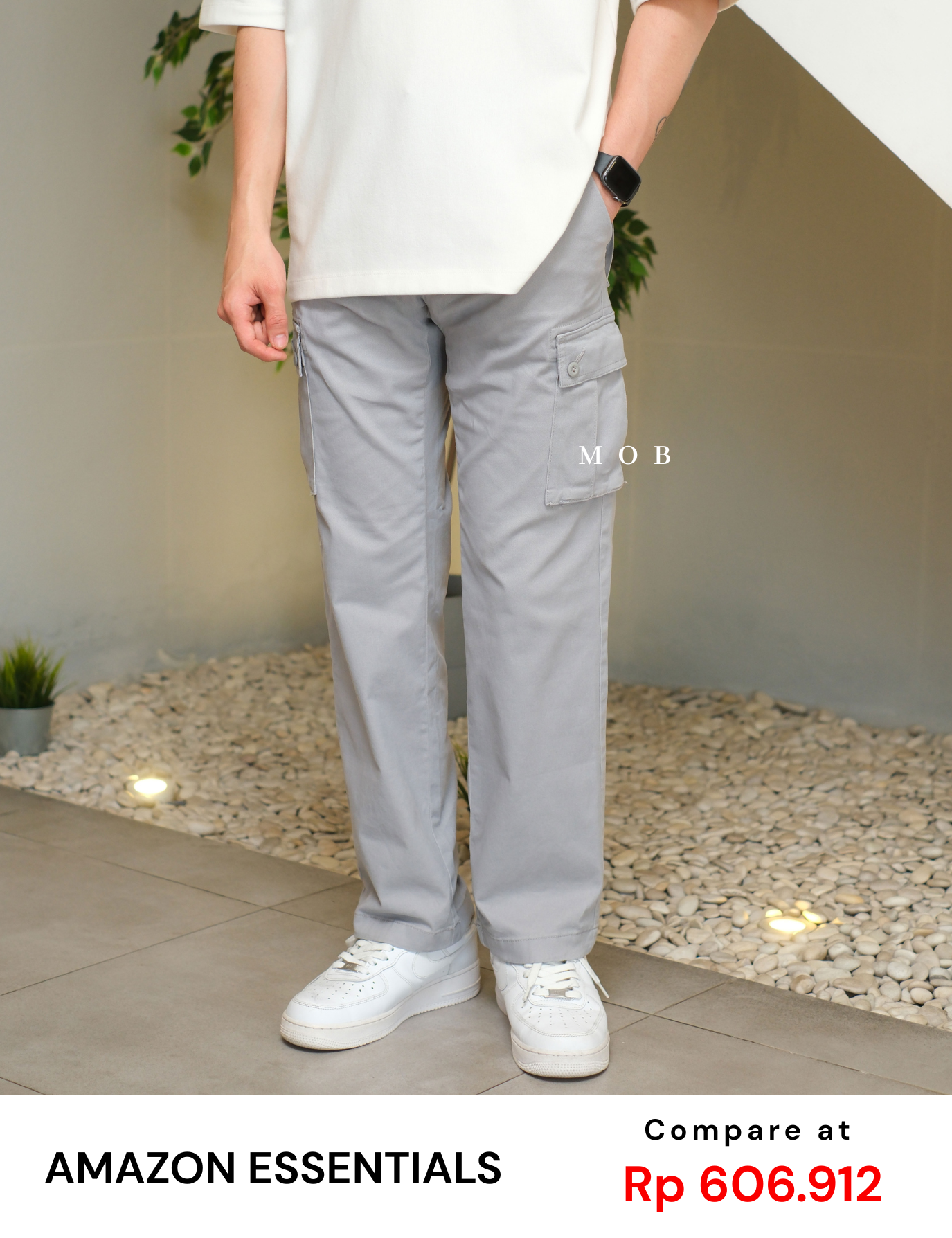 AZEPT05008 Straight Fit Cargo Pants Cloud Grey