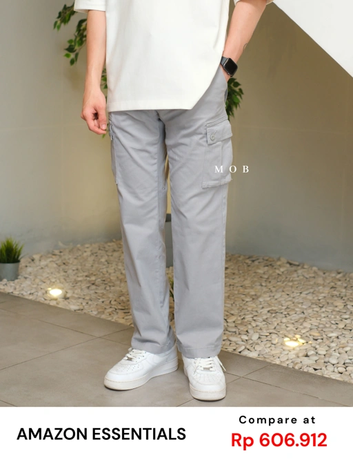 AZEPT05008 Straight Fit Cargo Pants Cloud Grey 