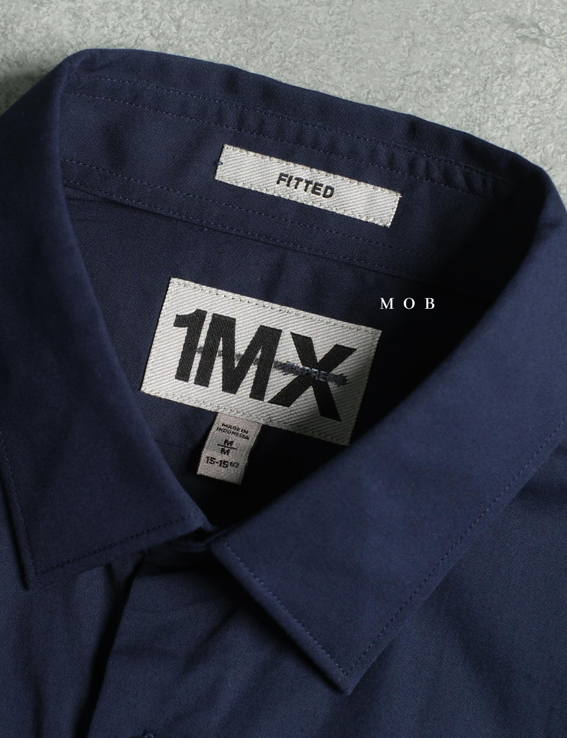 EXLSS07006 FITTED Stretch 1MX LS Shirt Navy