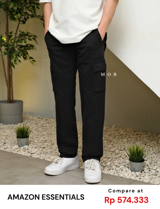 AZEPT05001 Straight Fit Cargo Pants Black