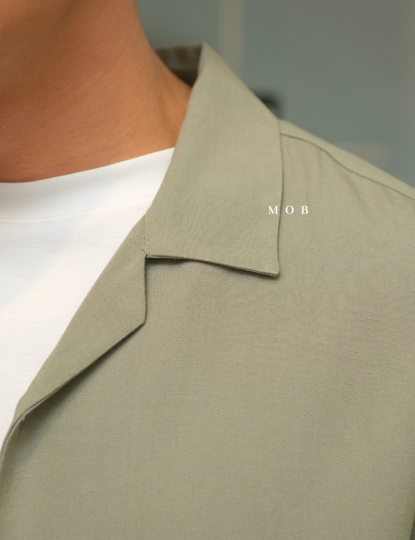 SPL01SSS002-002 Smart Open Collar SS Shirt Sage Green