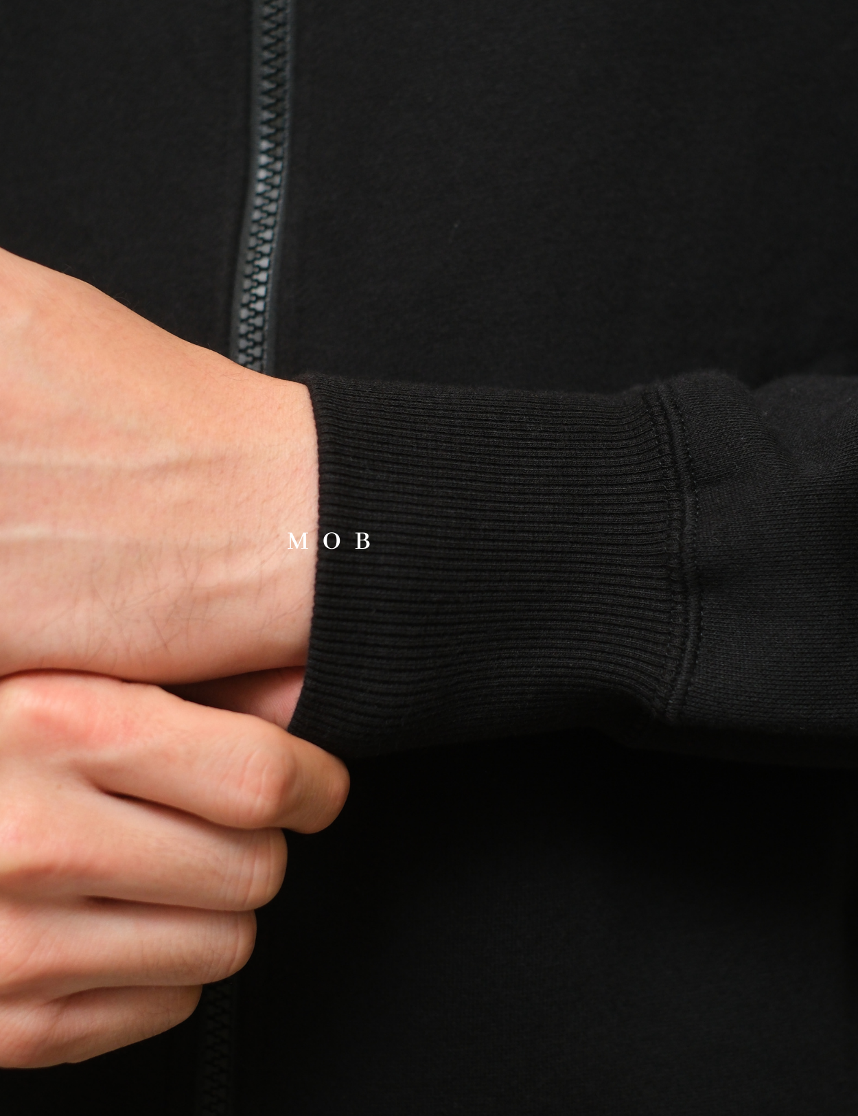 CHMPFZ05001D Basic Small Logo Full Zip Hoodie Black