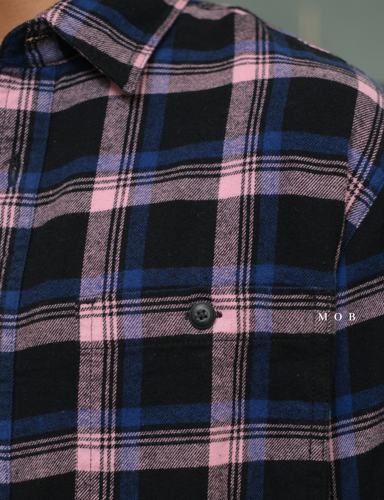 SNMLSS01002 Super Soft Flannel LS Shirt Navy Pink Plaid