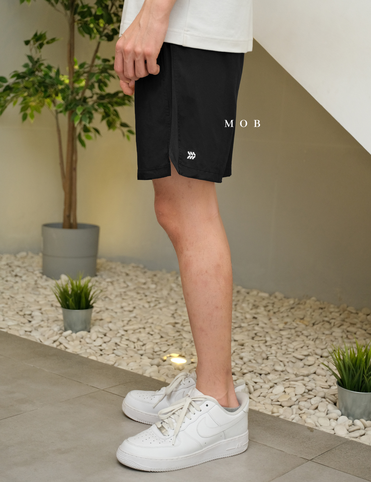 AIMSR02003 2 in 1 Shorts 9" Black