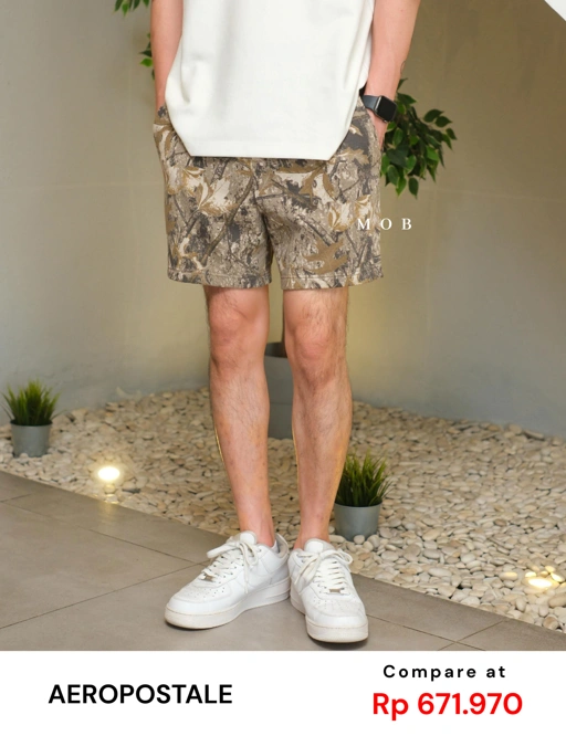 Image of ARSR03002 Basic Solid Fleece Shorts Camo