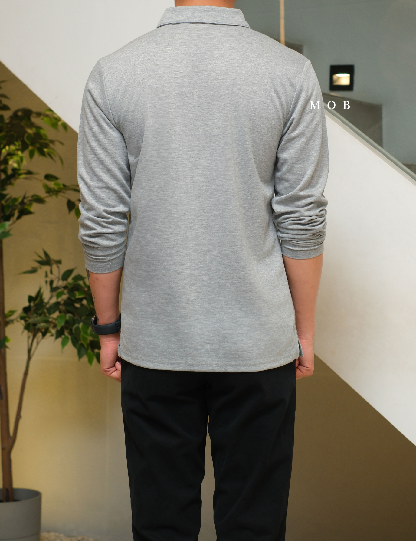 APTPLS01003 Premier Flex LS Polo Heather Grey