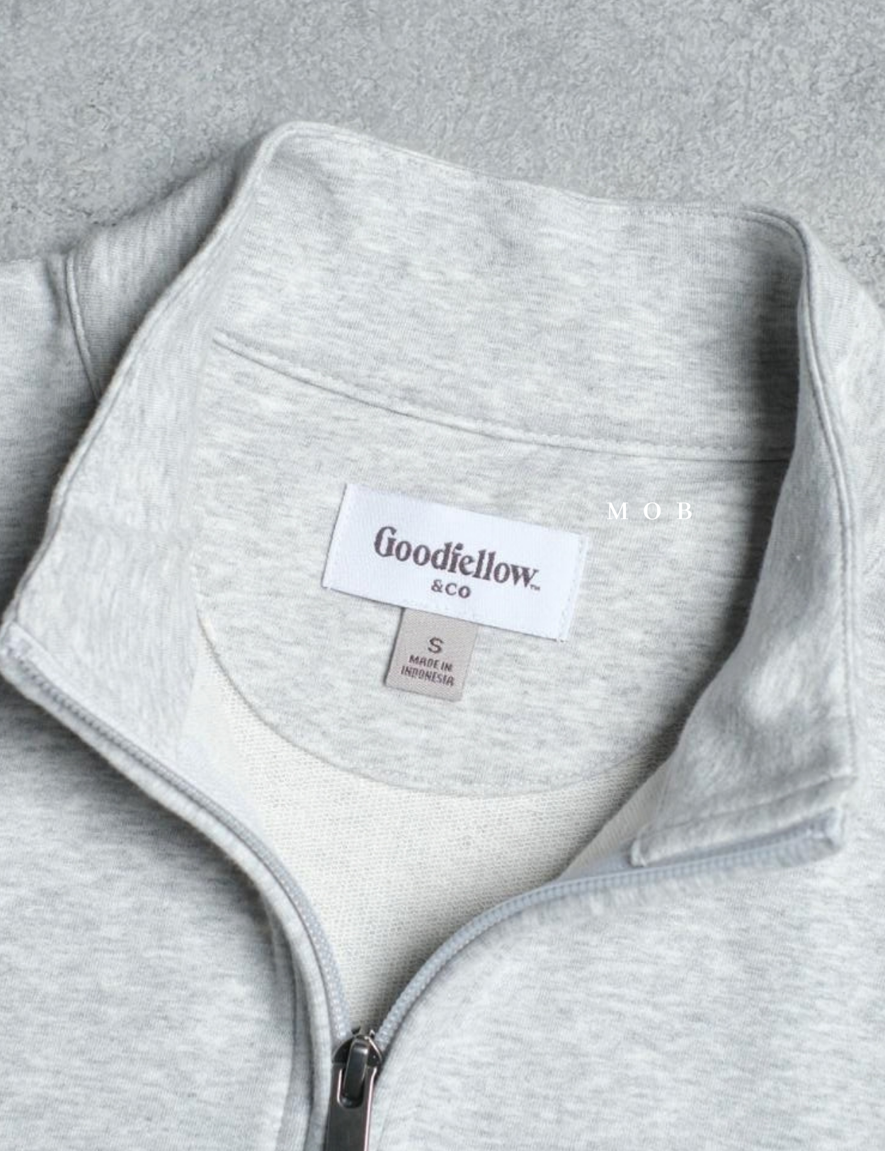 GFW01SWO001-003 1/4 Zip French Terry Sweatshirt Grey