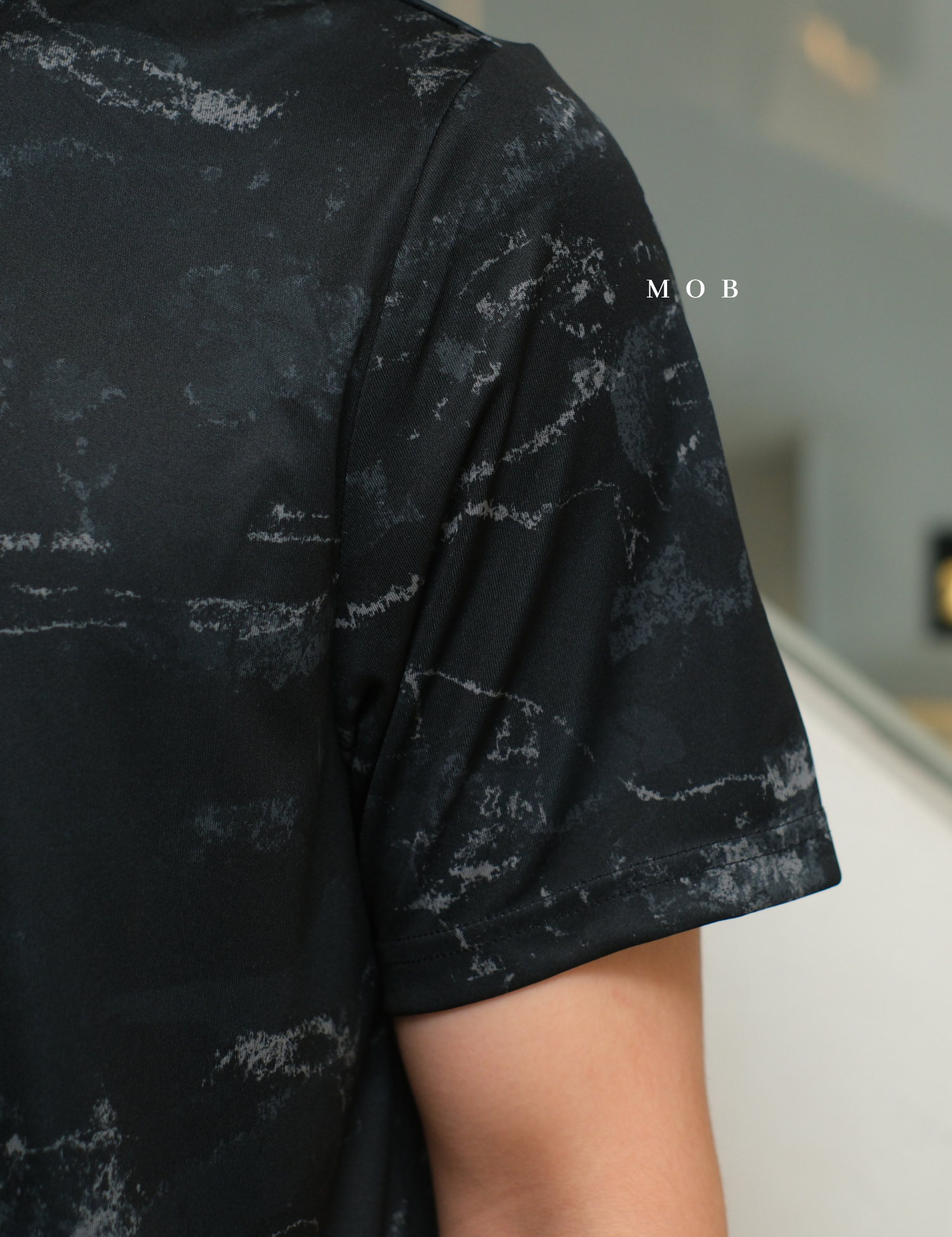 HMSST04002 DryMove SS Tee Black Marbled