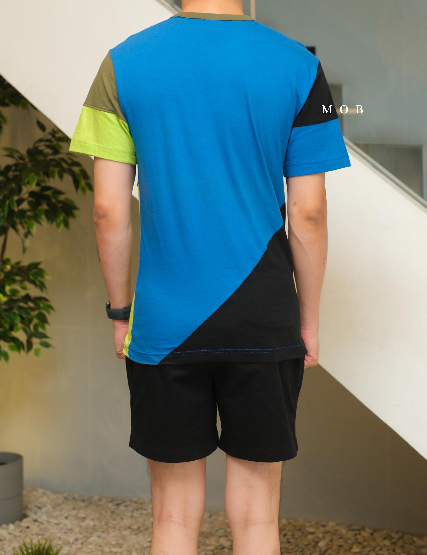 CHMPSST2012B Patchwork Blue/Stabilo/Army Applique Logo Tee