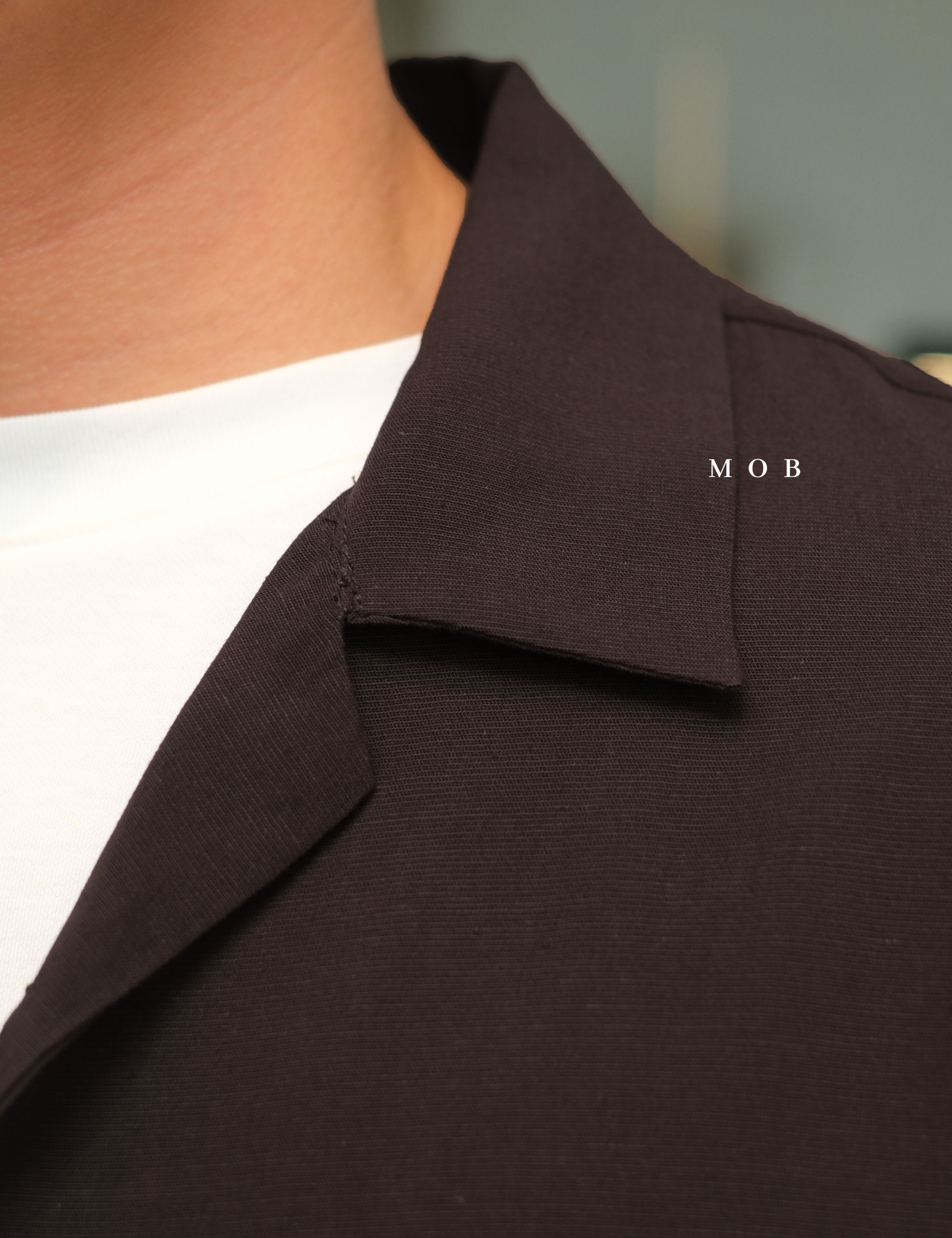 SPL01SSS002-001 Smart Open Collar SS Shirt Dark Brown
