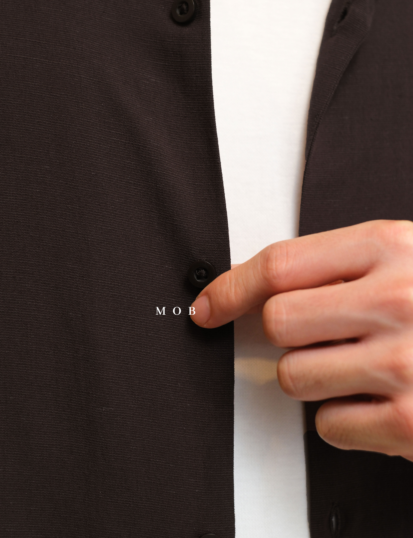SPL01SSS002-001 Smart Open Collar SS Shirt Dark Brown