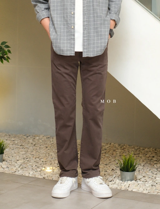 Image of F&TPT04004 365 Straight Fit Pants Dark Brown