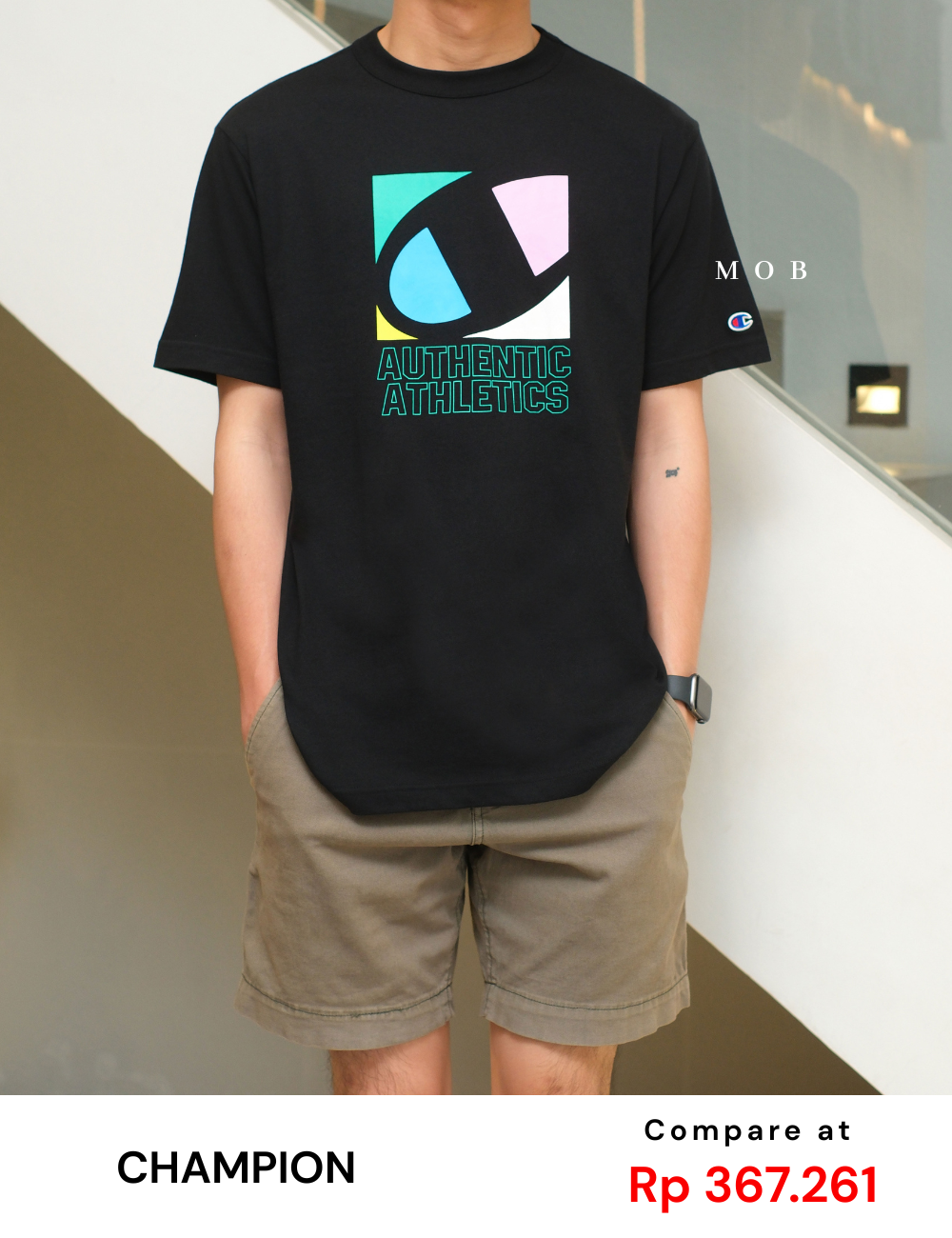 CHMPSST2407B Box C Logo SS Tee Black