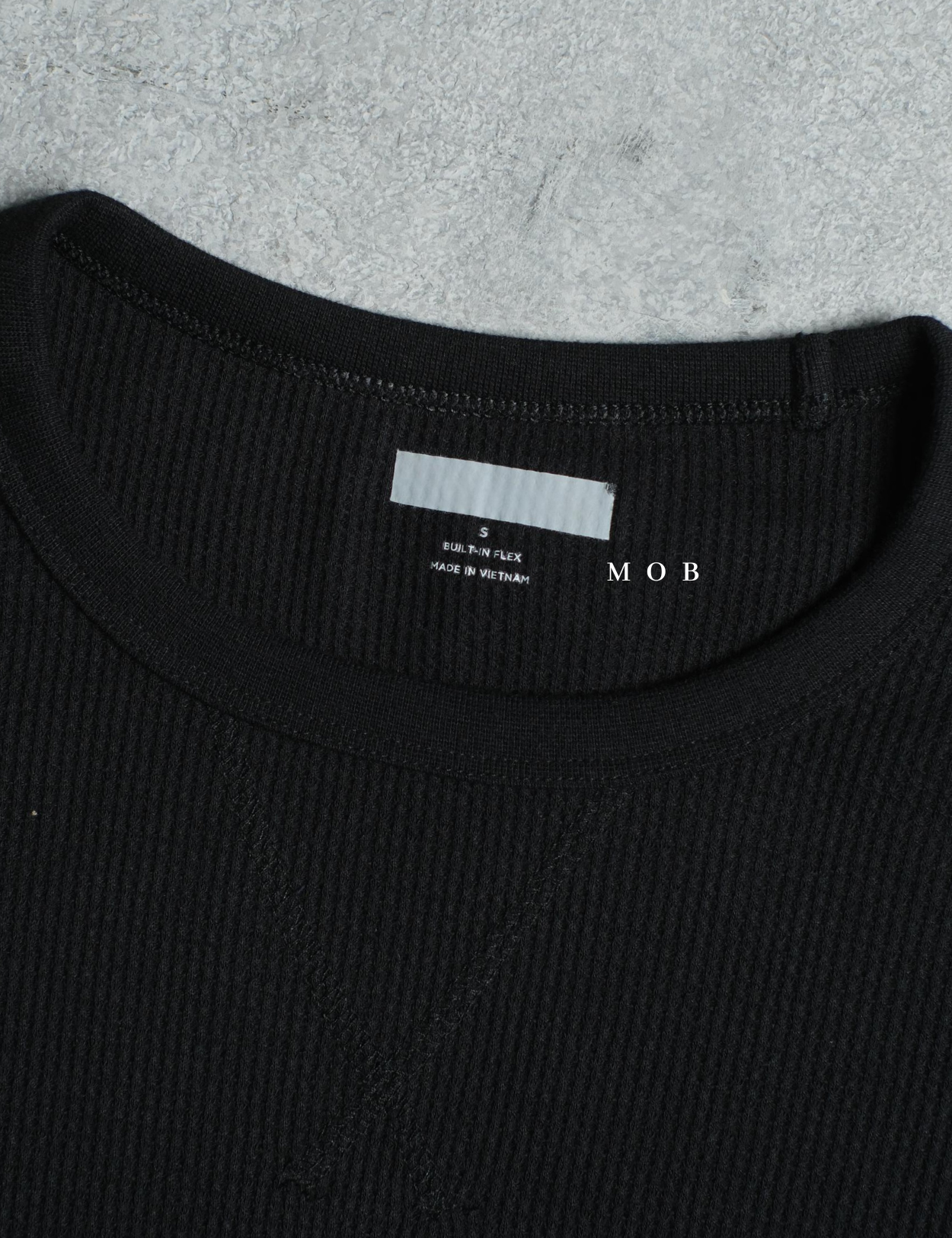 ONLST1007 Soft Waffle LS Tee Black