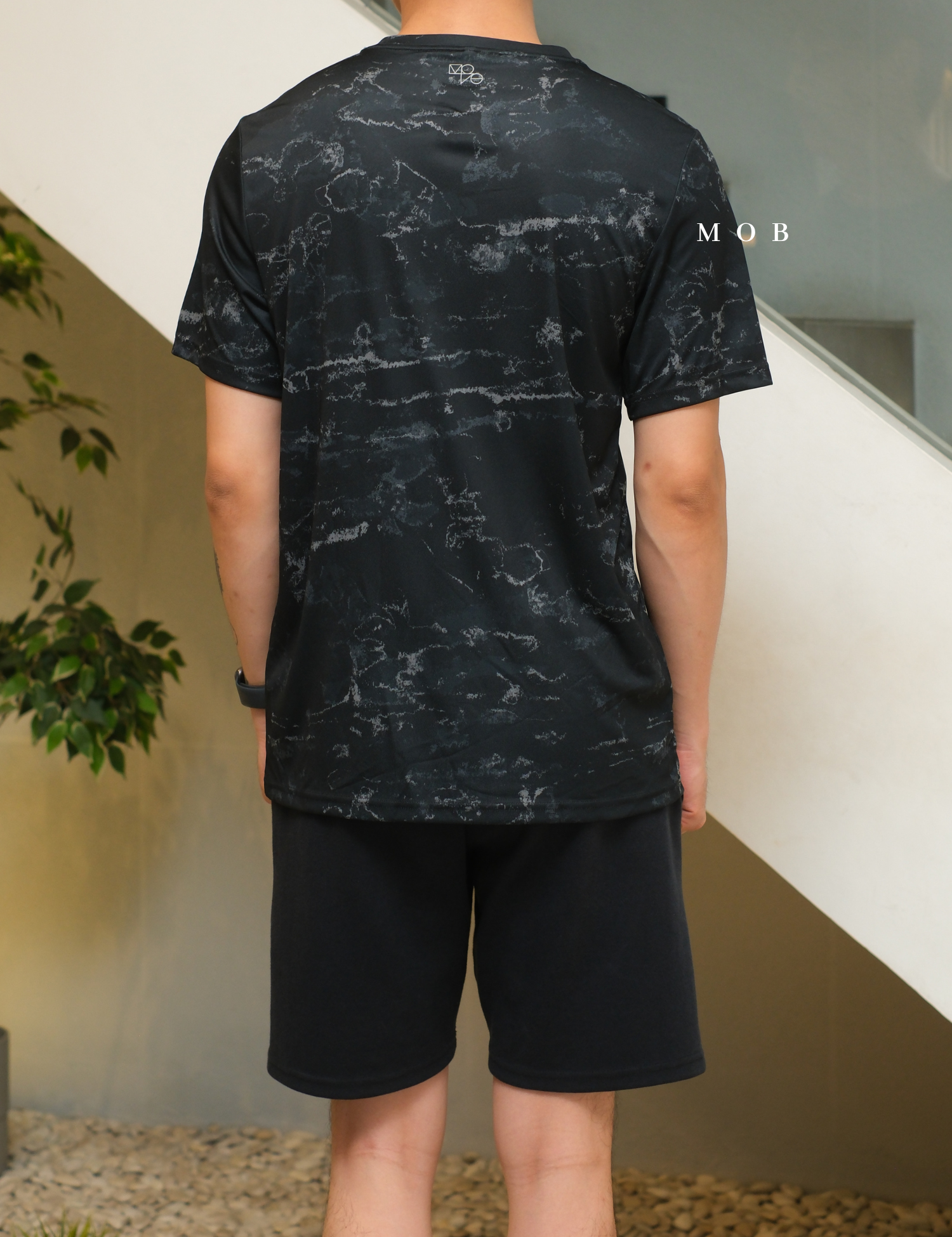 HMSST04002 DryMove SS Tee Black Marbled