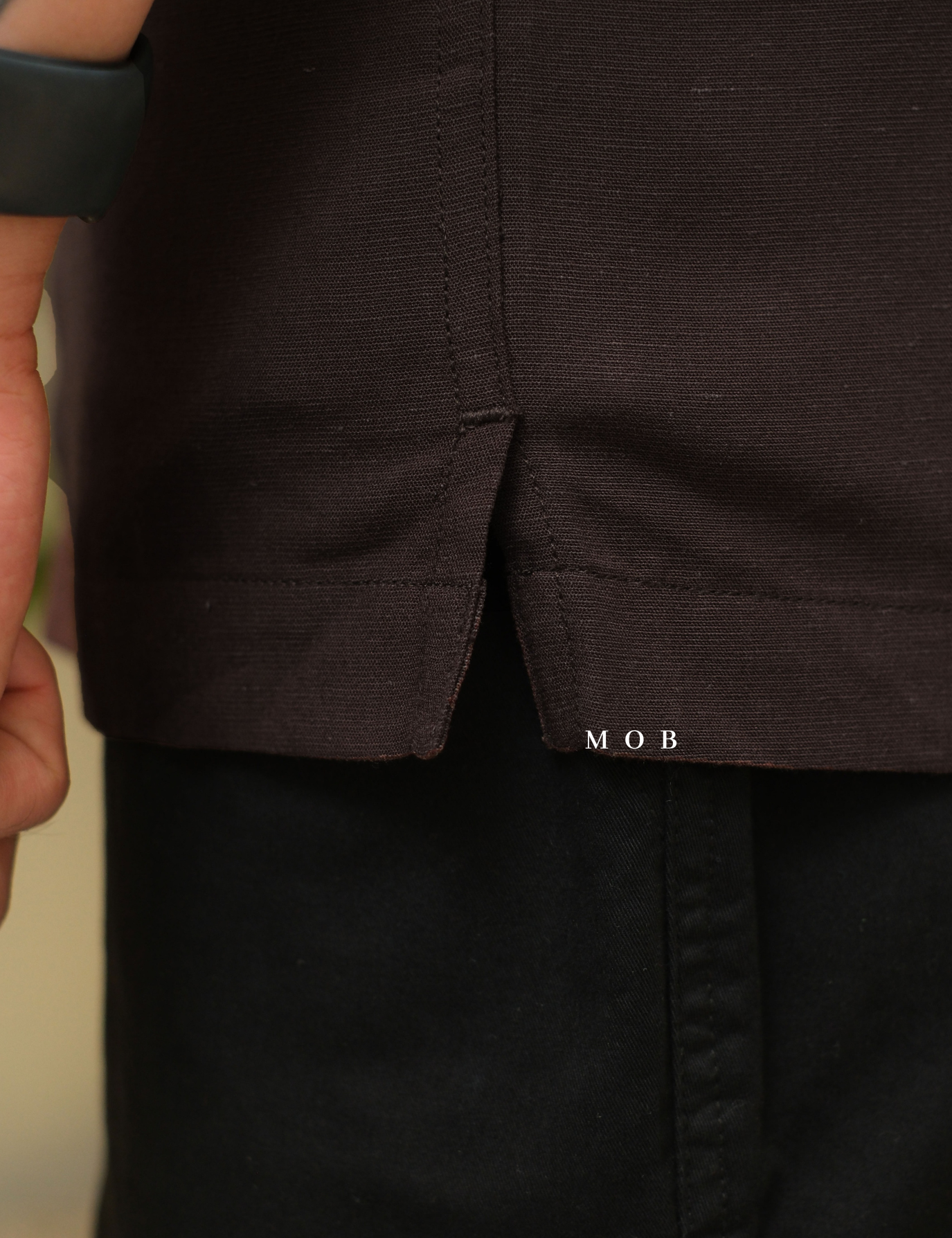SPL01SSS002-001 Smart Open Collar SS Shirt Dark Brown