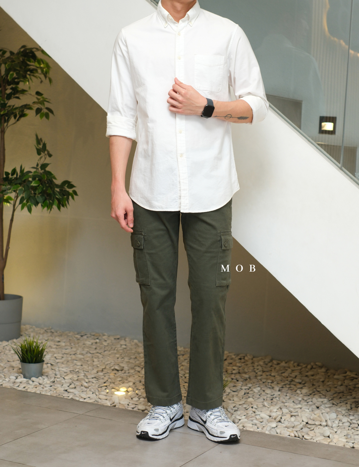AZEPT05003 Straight Fit Cargo Pants Olive