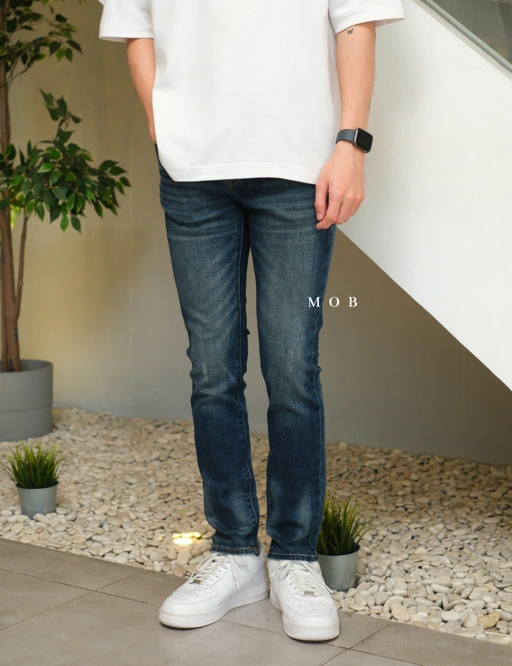 Image of ARPT09004 Skinny Ripped Jeans Dark Denim