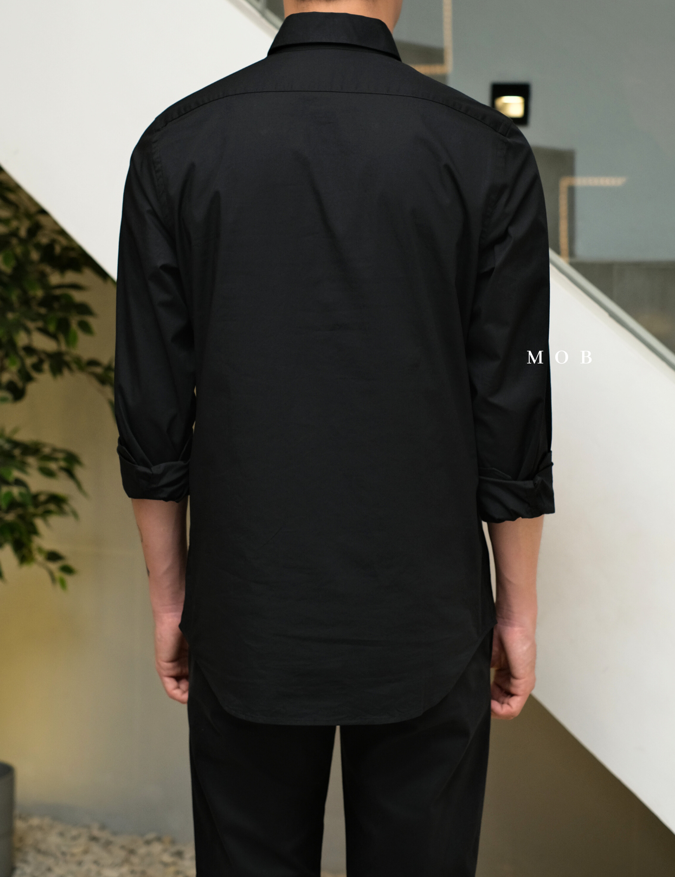 EXLSS01001 MODERN Stretch 1MX LS Shirt Black