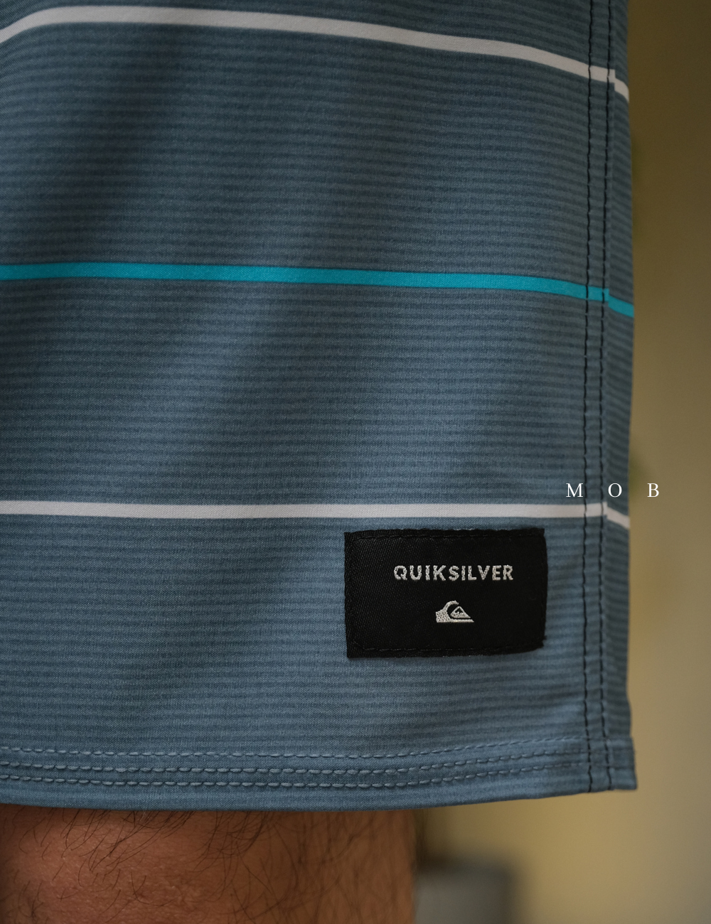 QSBS03003 Black Blue Grey Stripe 20" Boardshorts