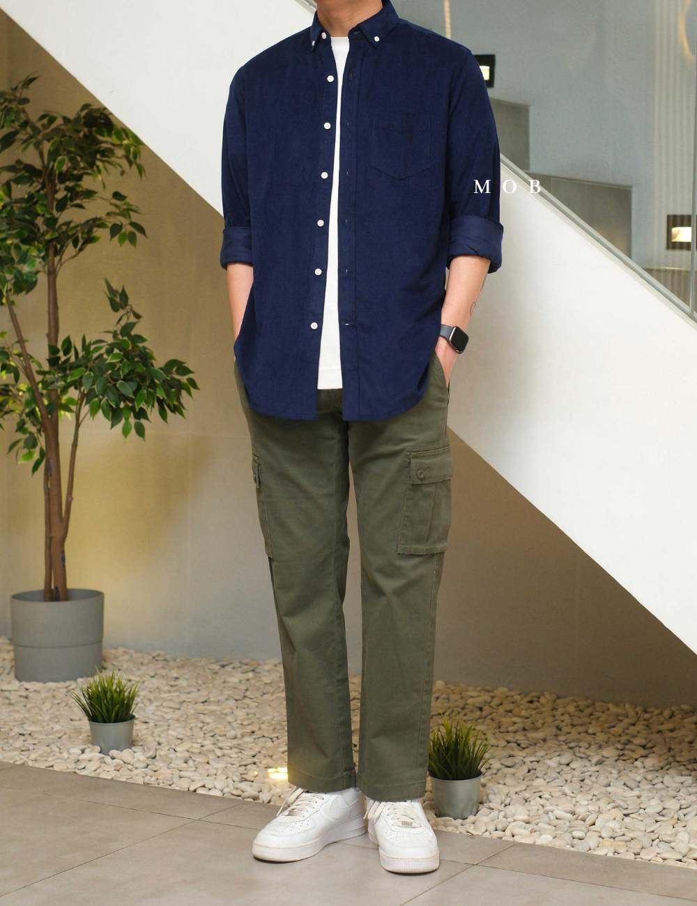 CLRLSS01001D Corduroy Shirt Jacket Navy