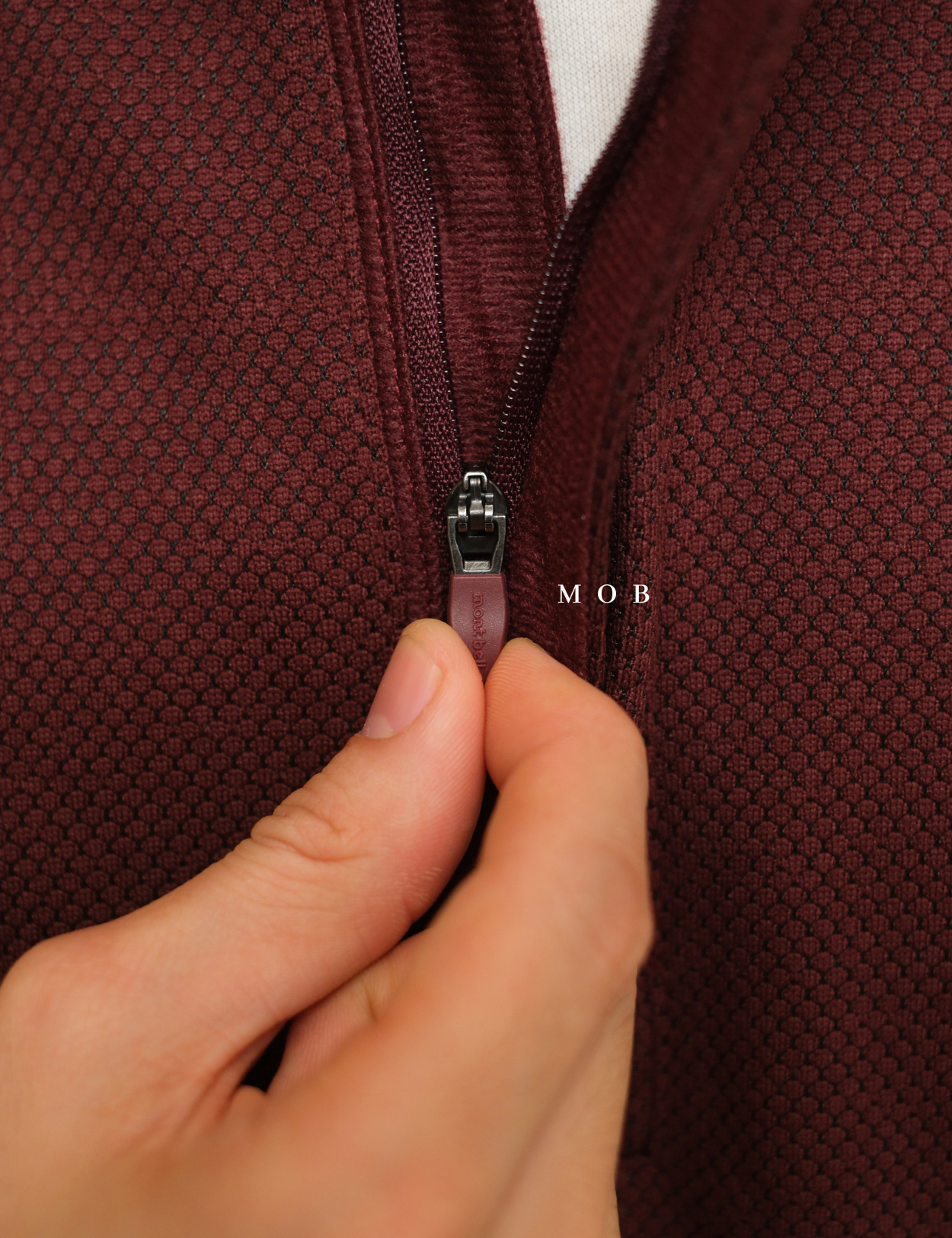 MBLJ01001 Mock Neck Fleece Half Zip Jacket Maroon