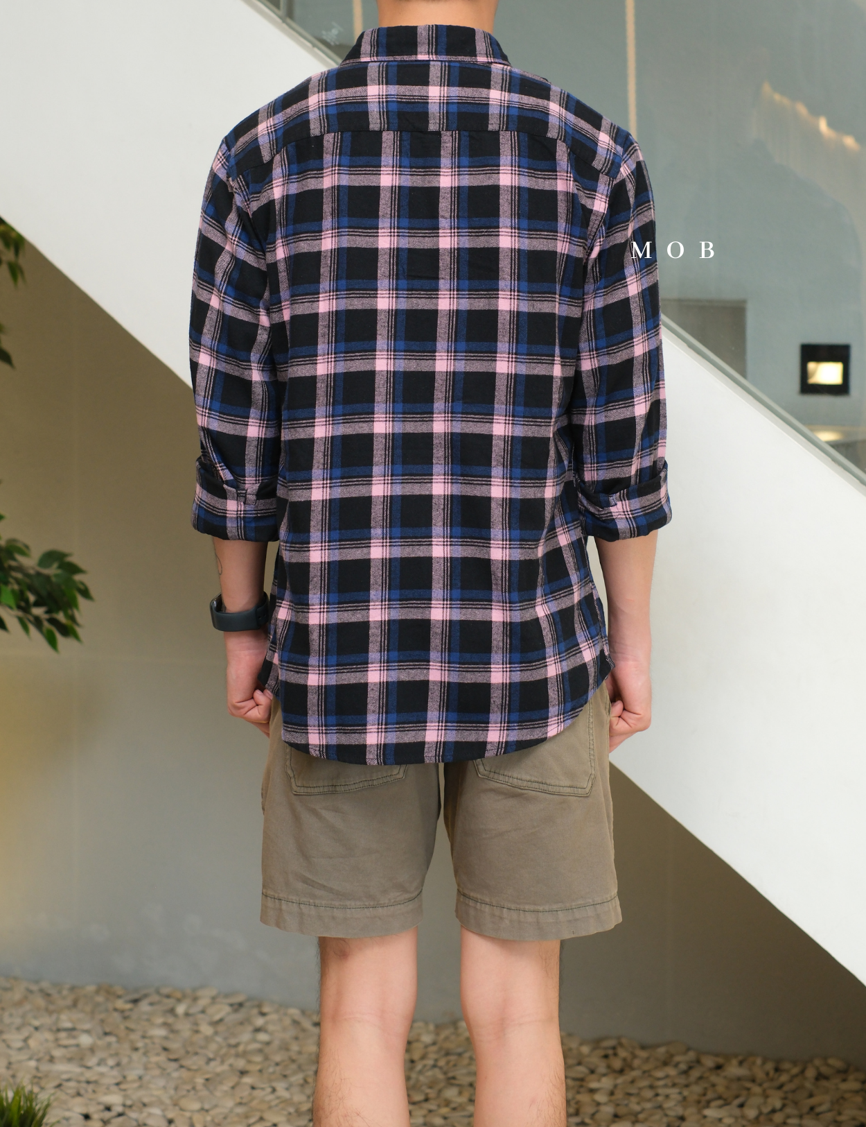 SNMLSS01002 Super Soft Flannel LS Shirt Navy Pink Plaid