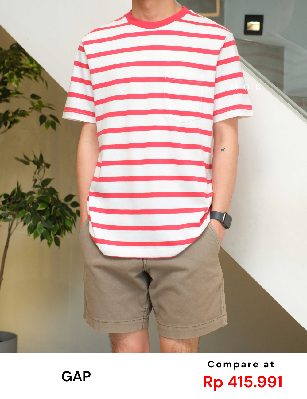 GPSST2206 Original Classic SS Tee Red Stripe