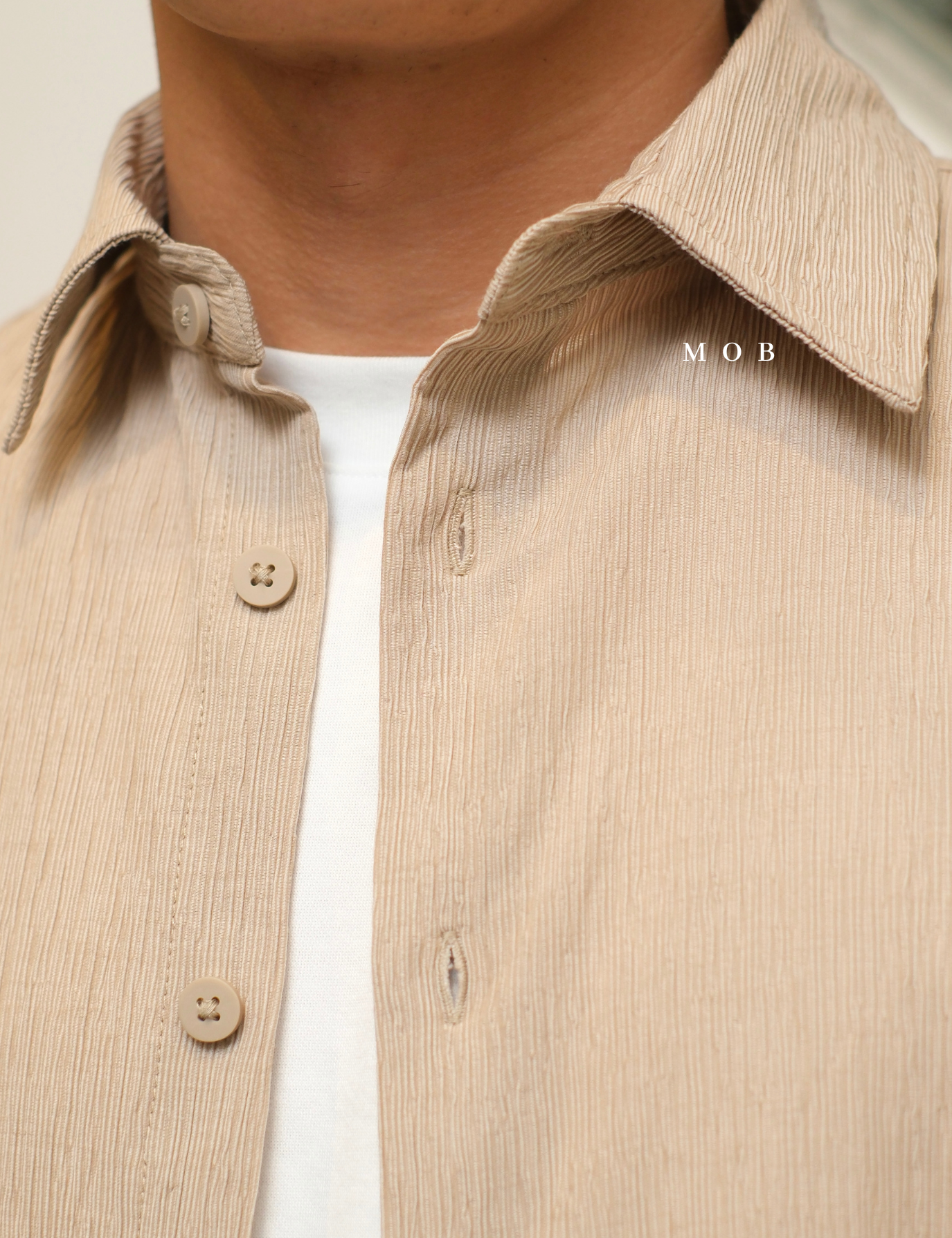 ICN01SSS001-002 Crinkled SS Shirt Khaki 