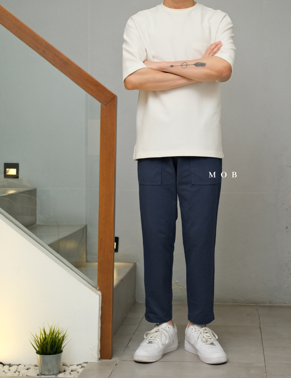 UNQPT1205C Ankle Pants Dark Blue 