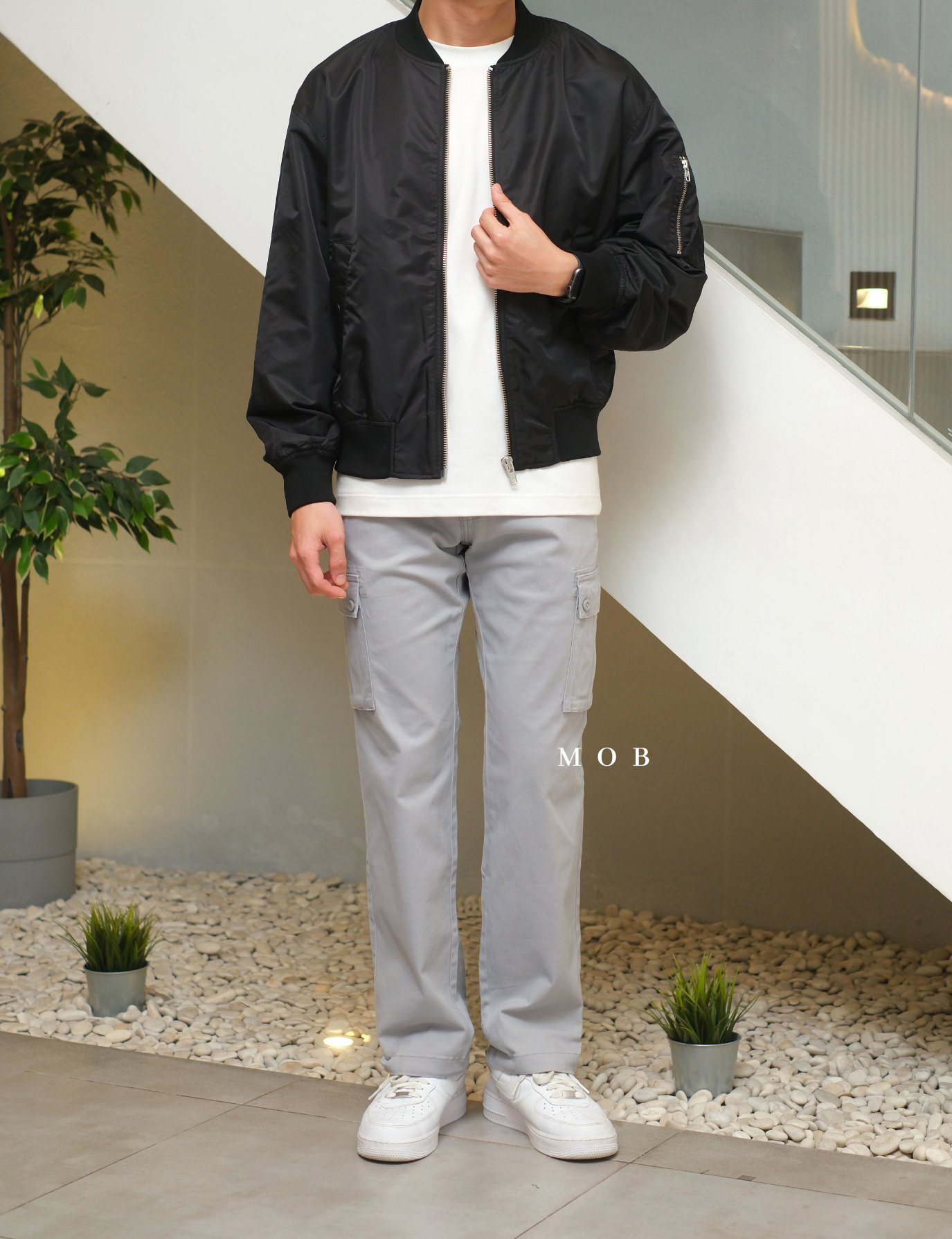AZEPT05008 Straight Fit Cargo Pants Cloud Grey