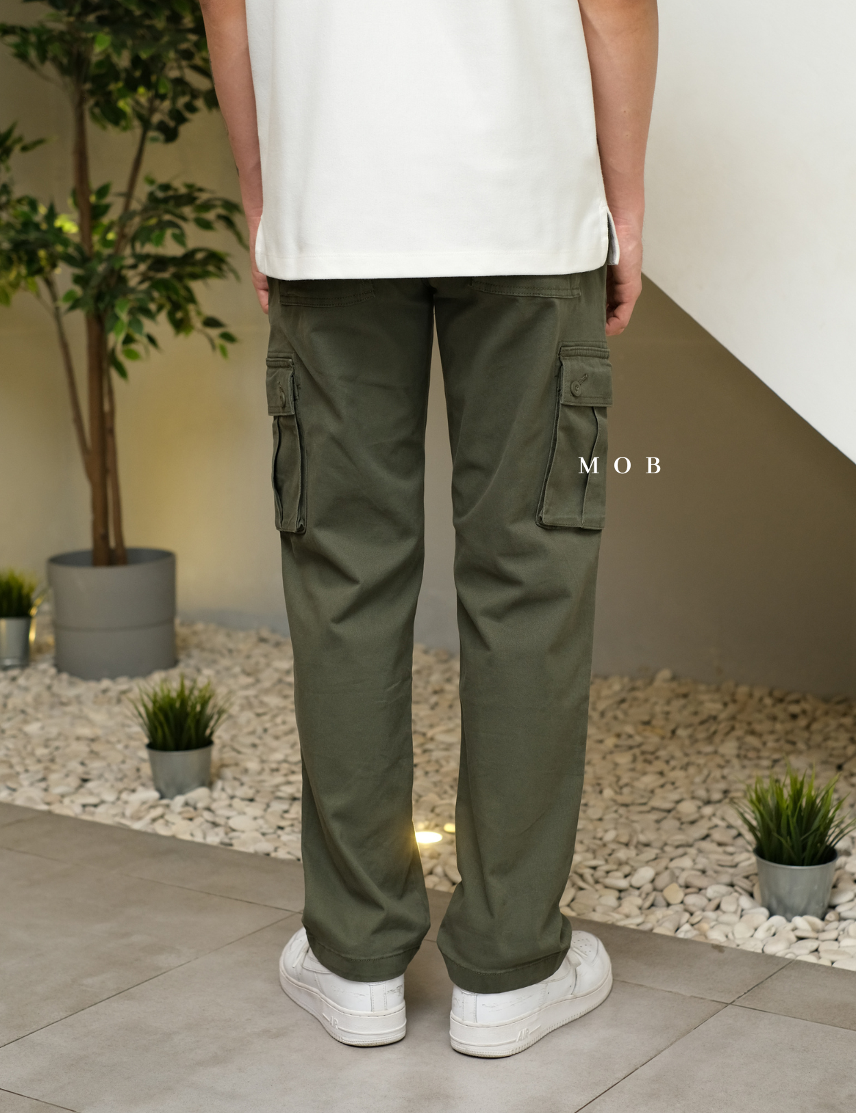 AZEPT05003 Straight Fit Cargo Pants Olive