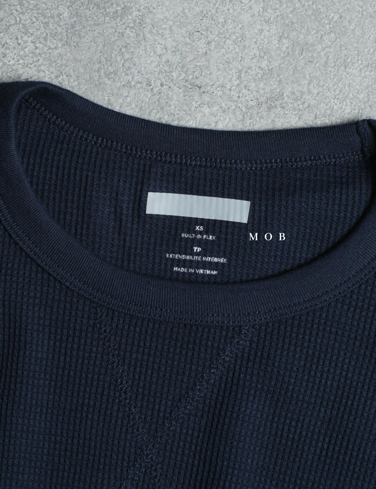ONLST1006 Soft Waffle LS Tee Navy