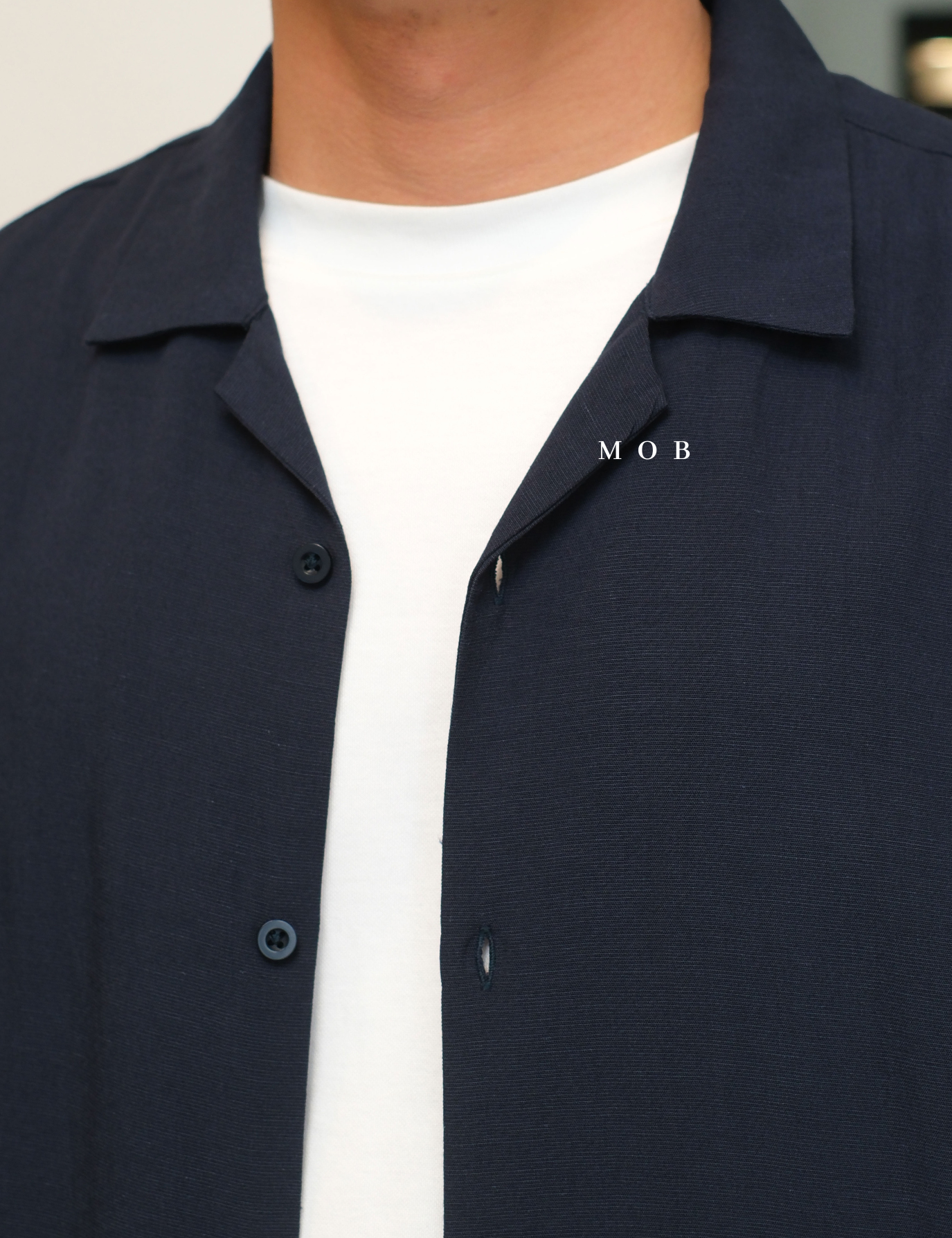 SPL01SSS002-003 Smart Open Collar SS Shirt Navy