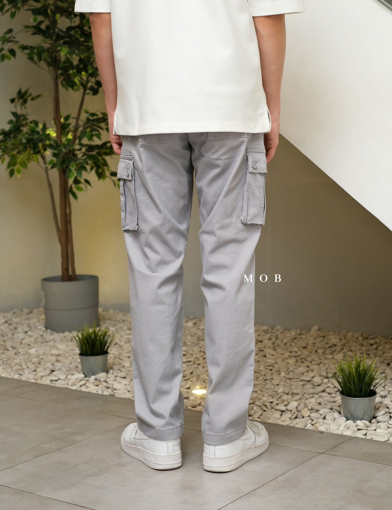 AZEPT05008 Straight Fit Cargo Pants Cloud Grey