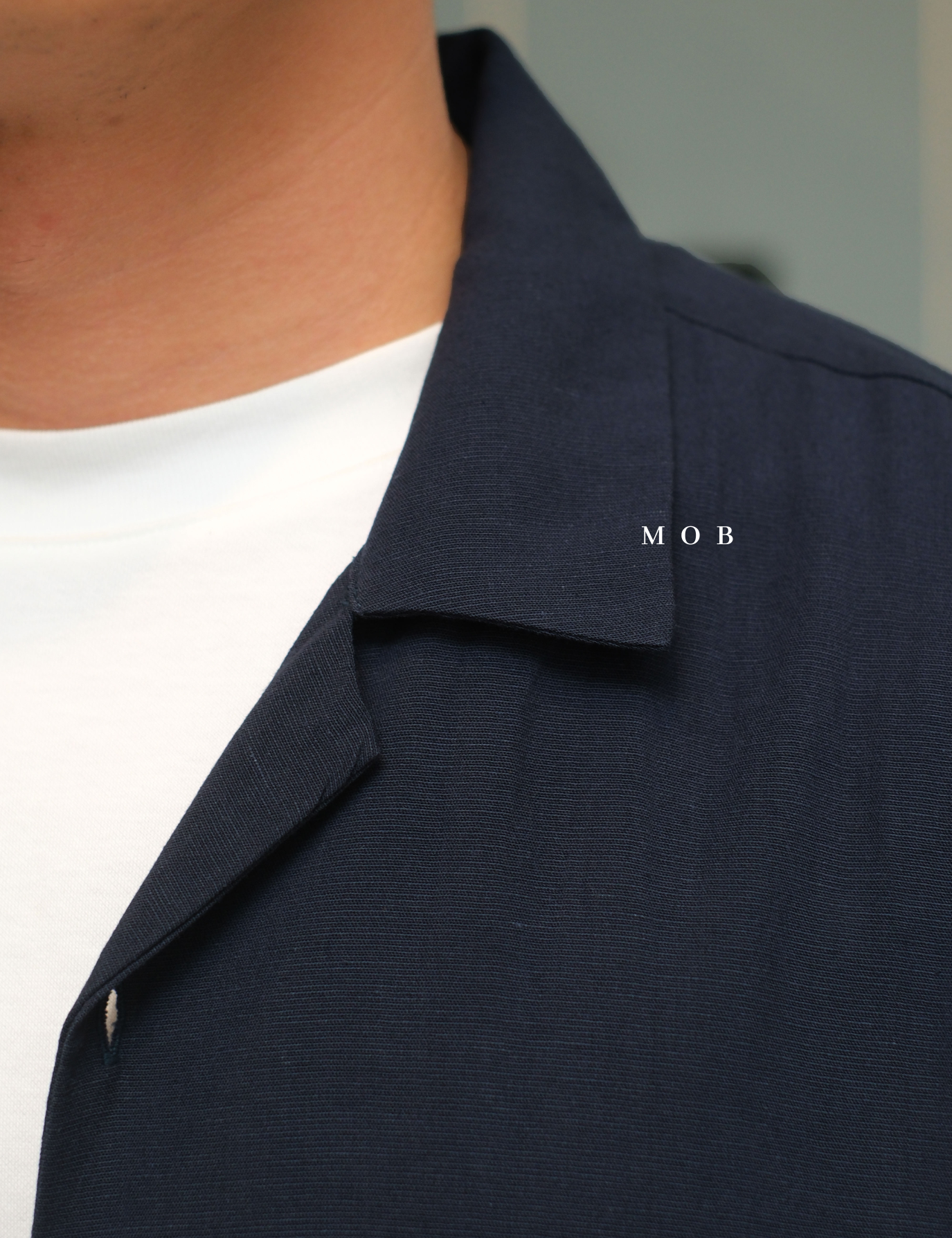 SPL01SSS002-003 Smart Open Collar SS Shirt Navy