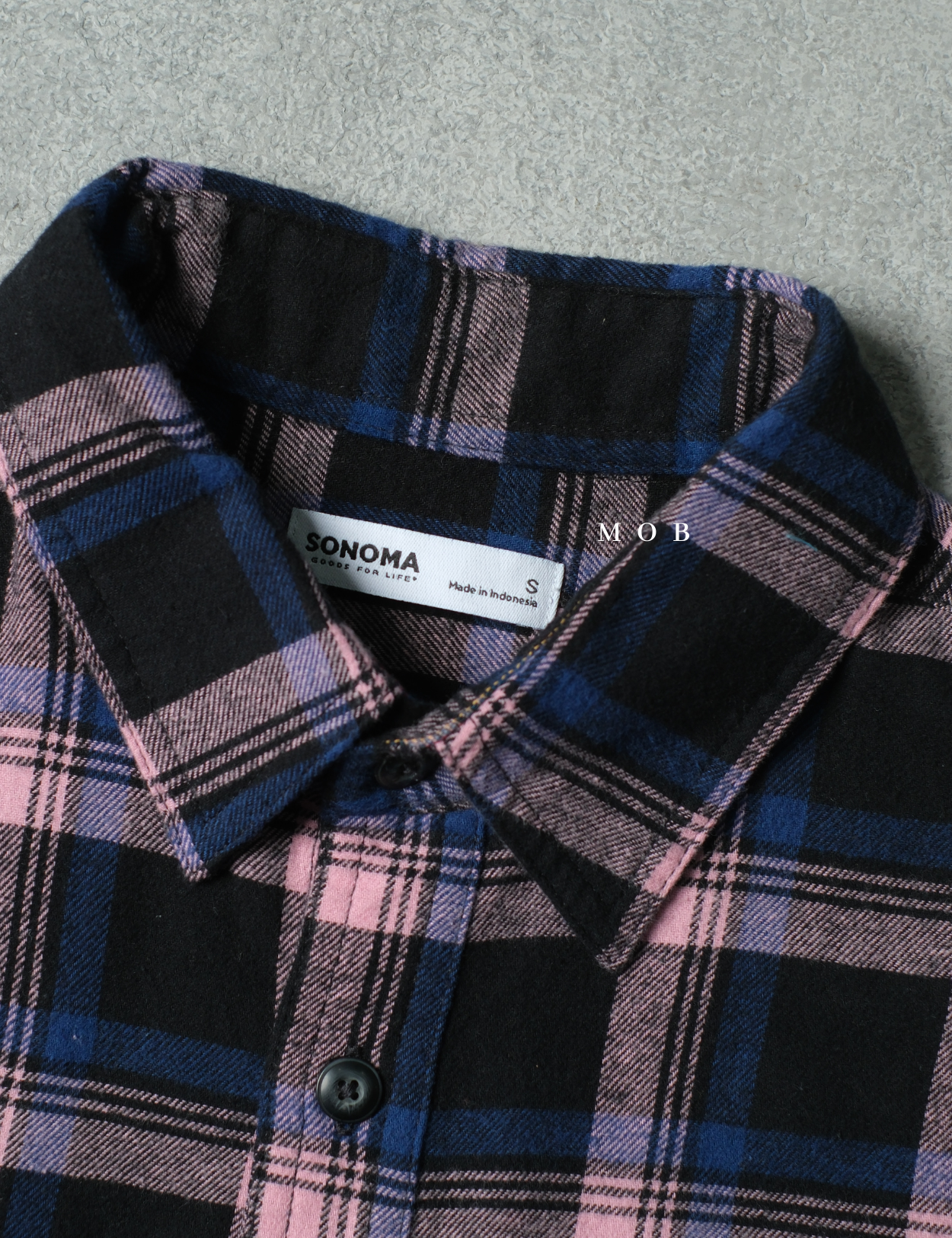 SNMLSS01002 Super Soft Flannel LS Shirt Navy Pink Plaid