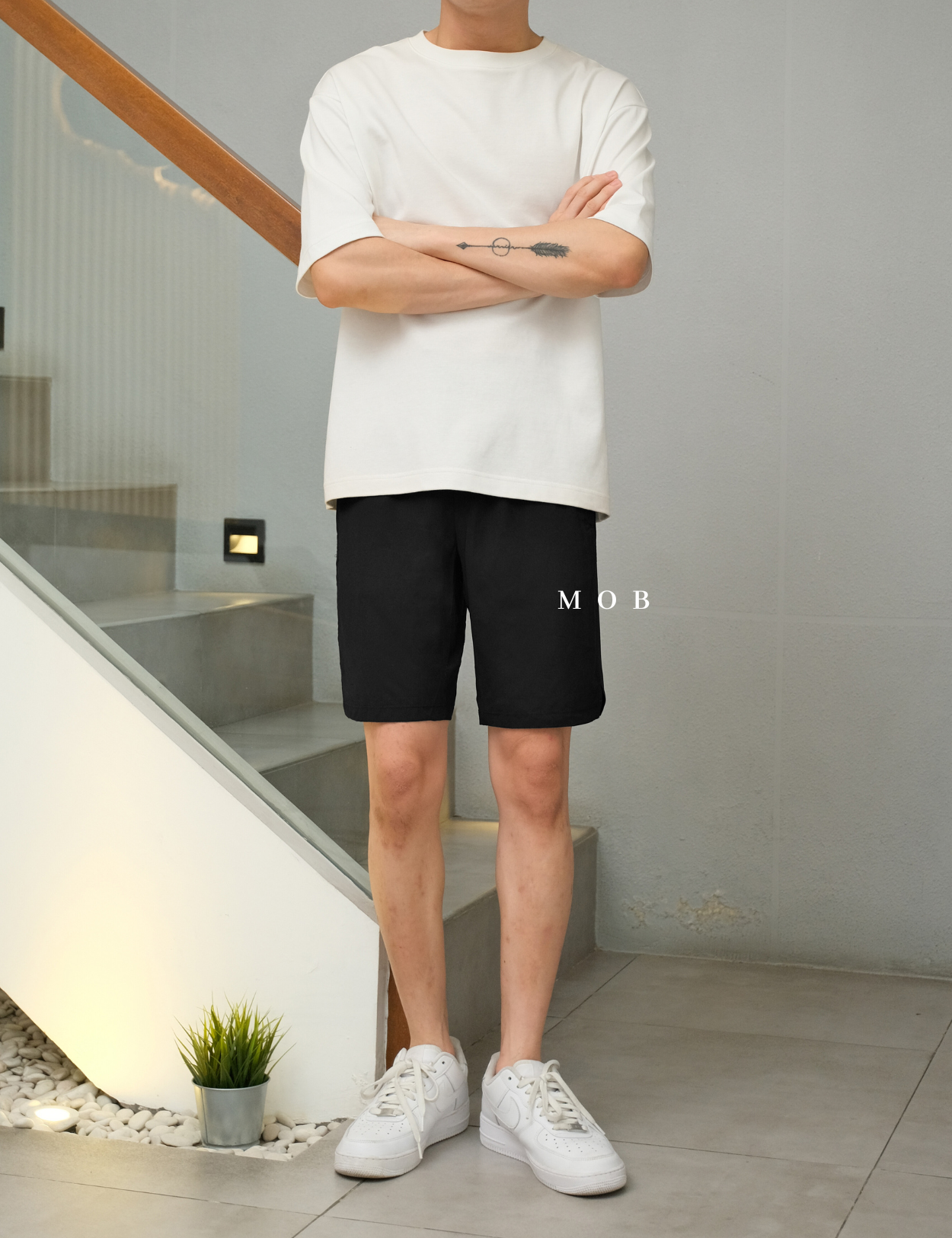 AIMSR02003 2 in 1 Shorts 9" Black