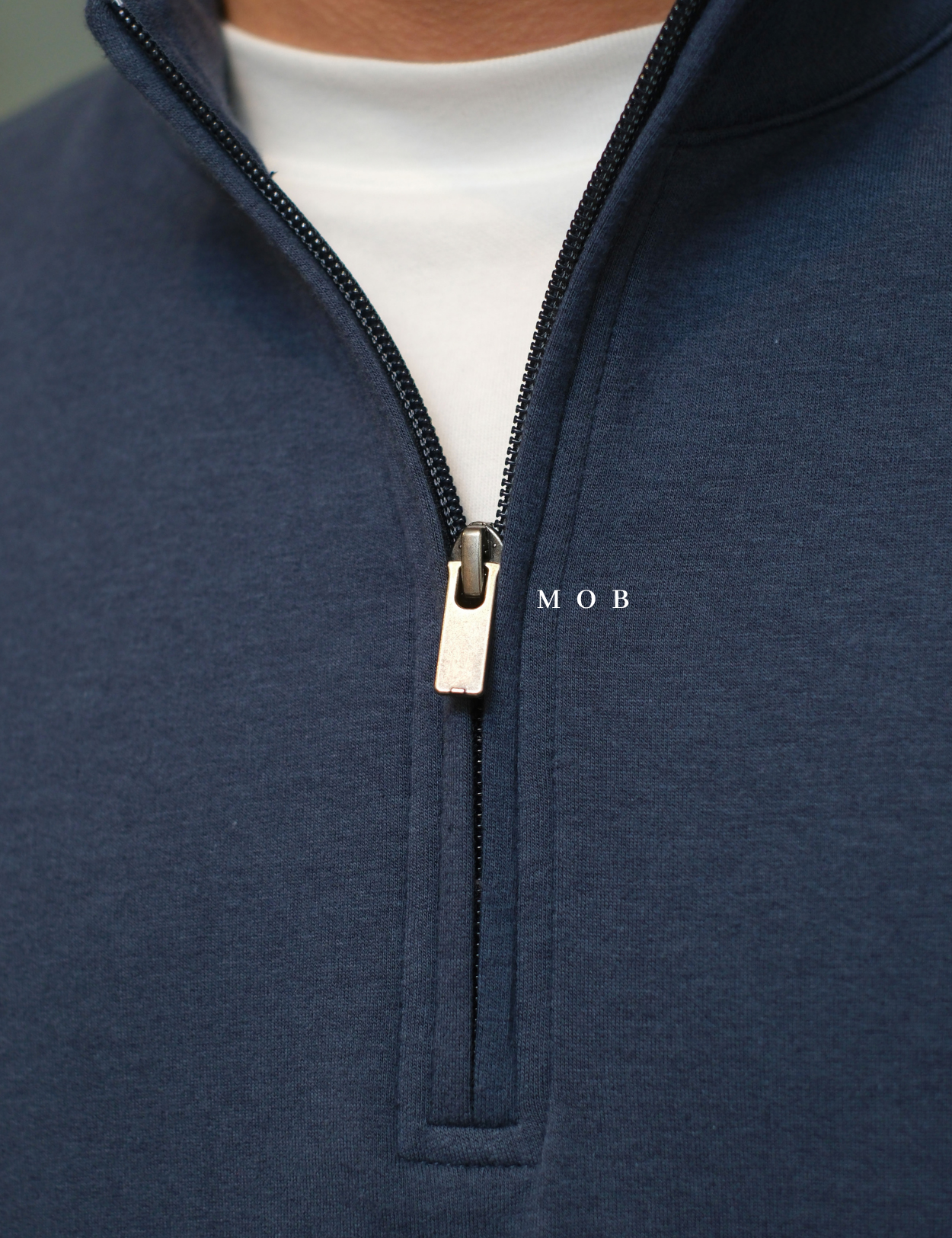 GFW01SWO001-004 1/4 Zip French Terry Sweatshirt Navy