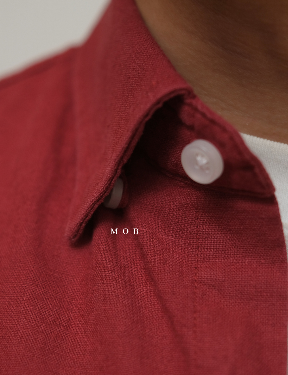 SPLSS01002 Linen LS Shirt Brick Red