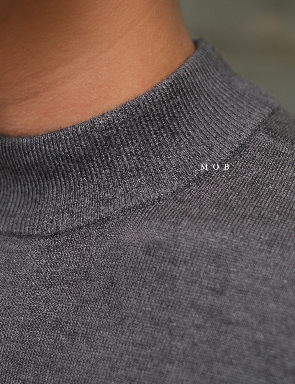 SPSW01001 Merino Wool Half-Neck Sweatshirt Light Grey