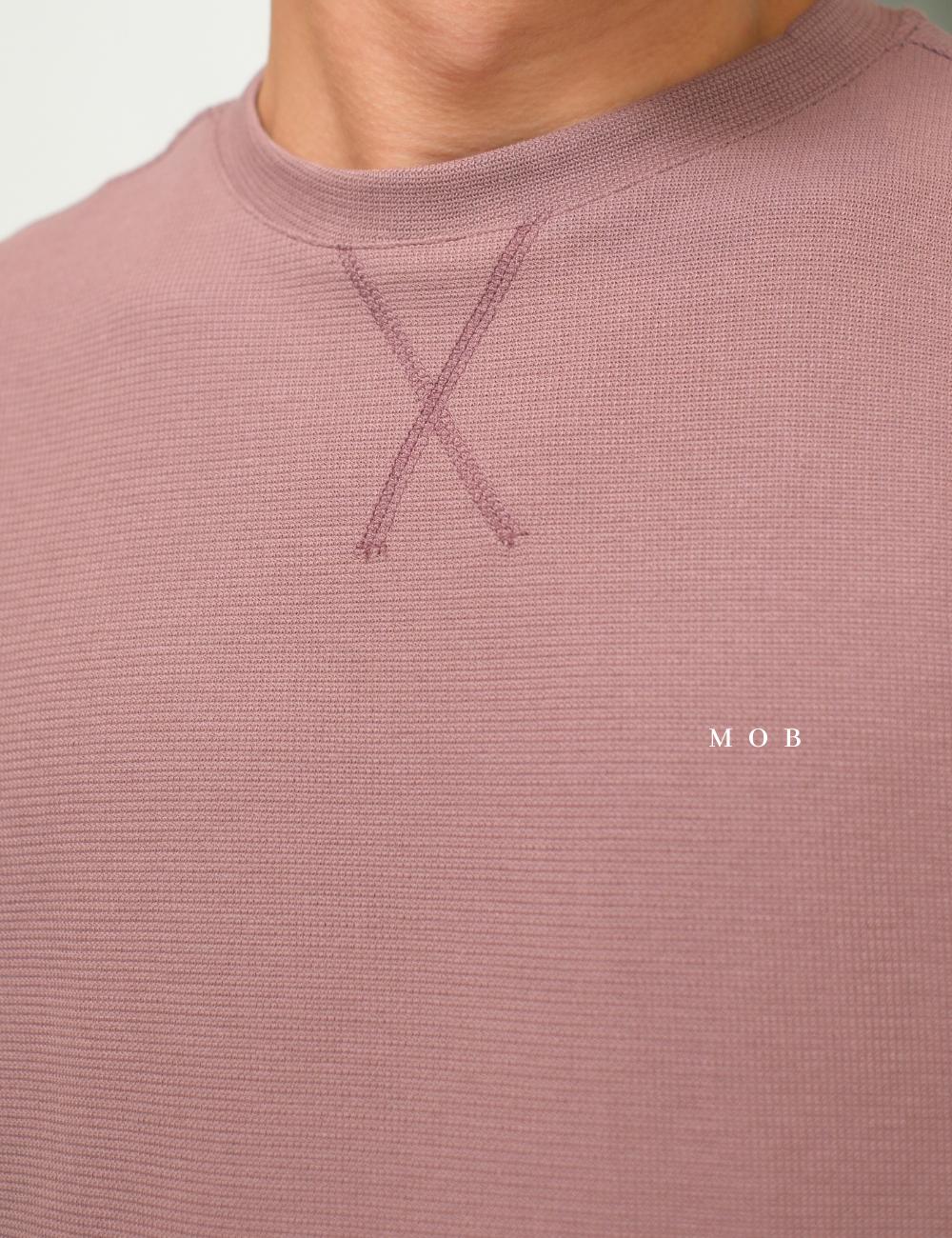 SPLSST01001 Basic Textured SS Tee Mauve