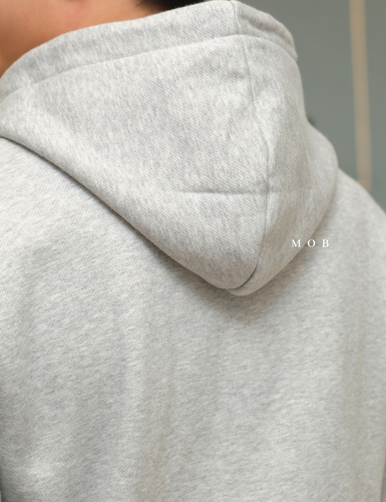 CHMPFZ05001A Basic Small Logo Full Zip Hoodie Heather Grey