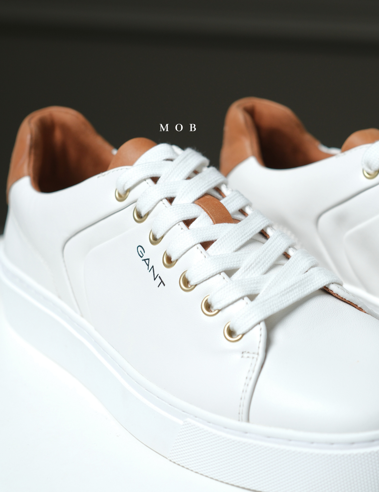 GNTSH01002 Mc Julien Sneakers White Cognac Brown