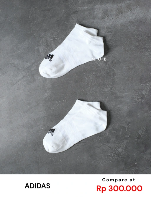 Image of ADDSSO01001A Cushioned Low Cut Socks White (2 PASANG)