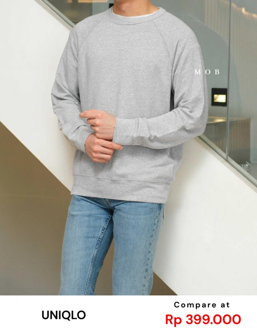 Image of [BEST DEALS!] UNQSW02002 Basic Sweatshirt Heather Grey