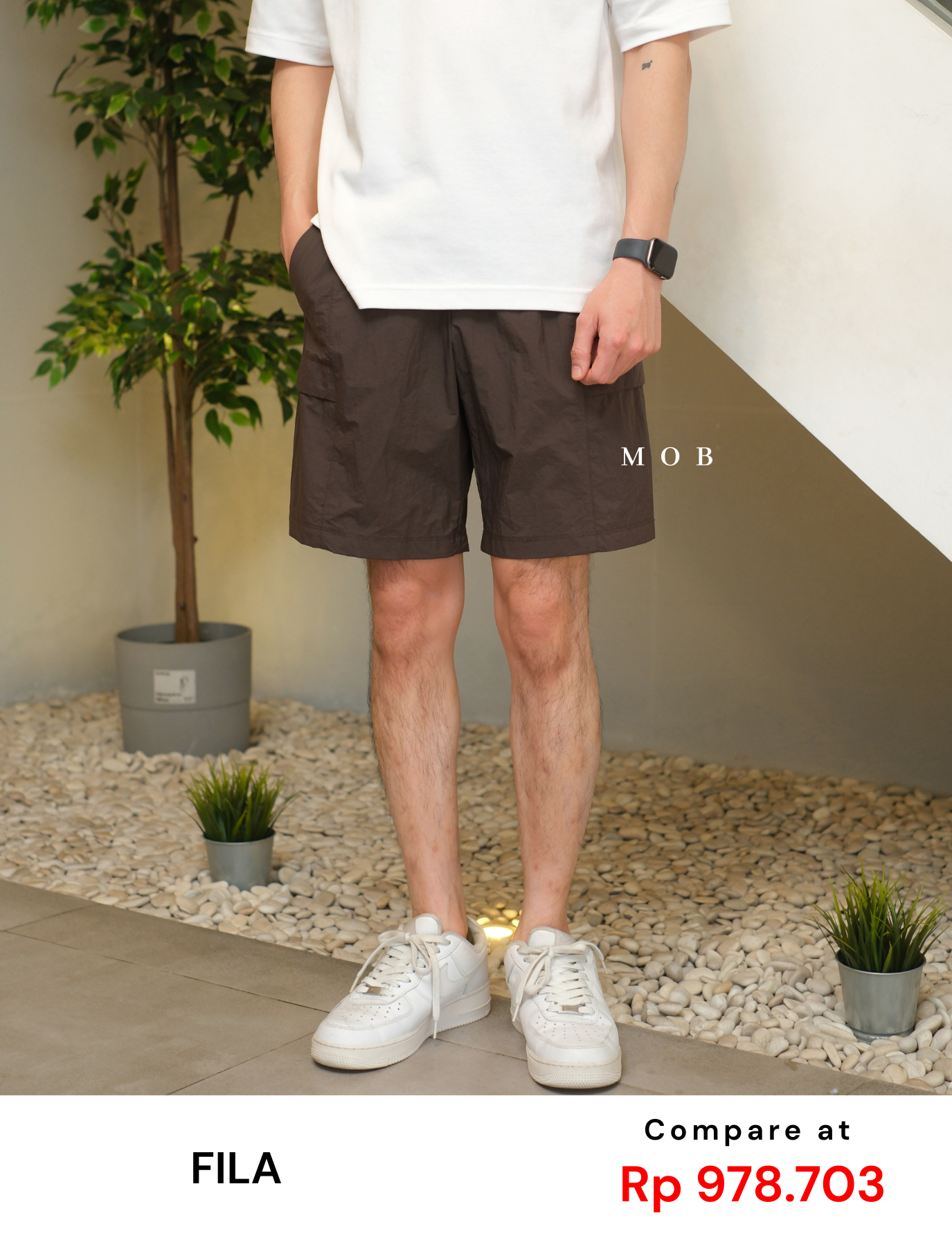 FLSR01001A Ripstop Cargo Crotch Shorts Dark Brown
