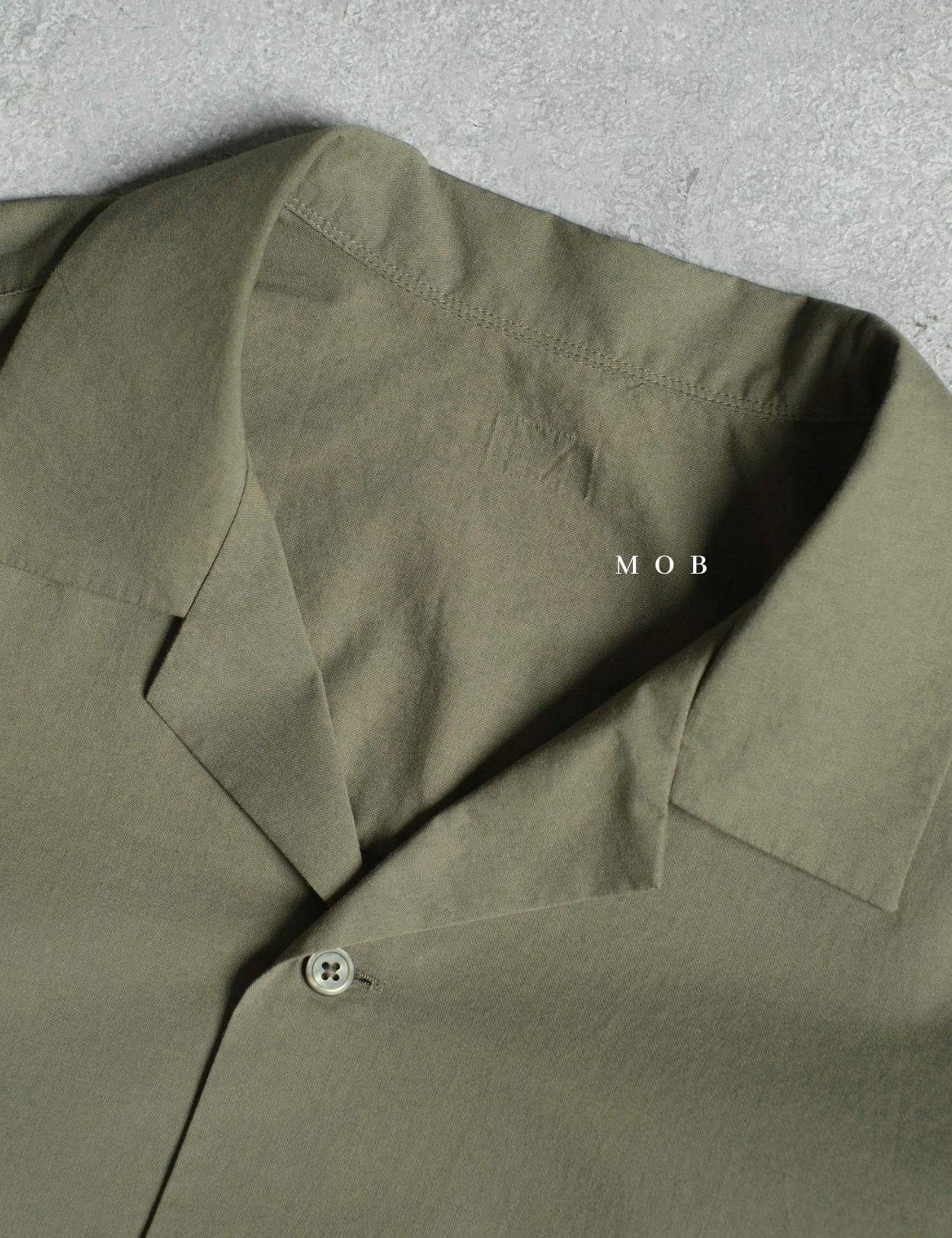 UNQSSS05001A Cotton Open Collar SS Shirt Olive